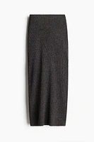 Glittery Rib-Knit Skirt