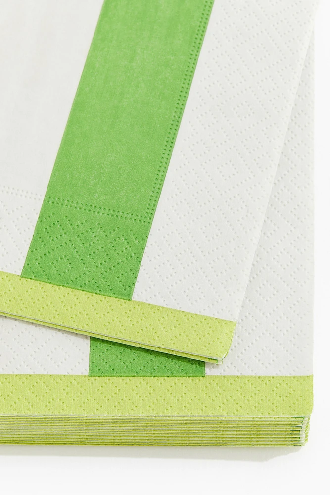 Lot de 20 serviettes en papier rayées