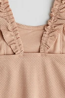 Textured Ruffle-Trimmed Swimsuit
