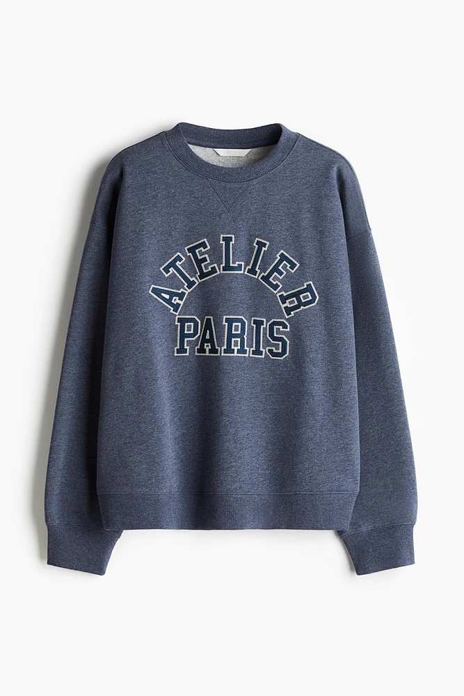 Sweatshirt with Text Motif