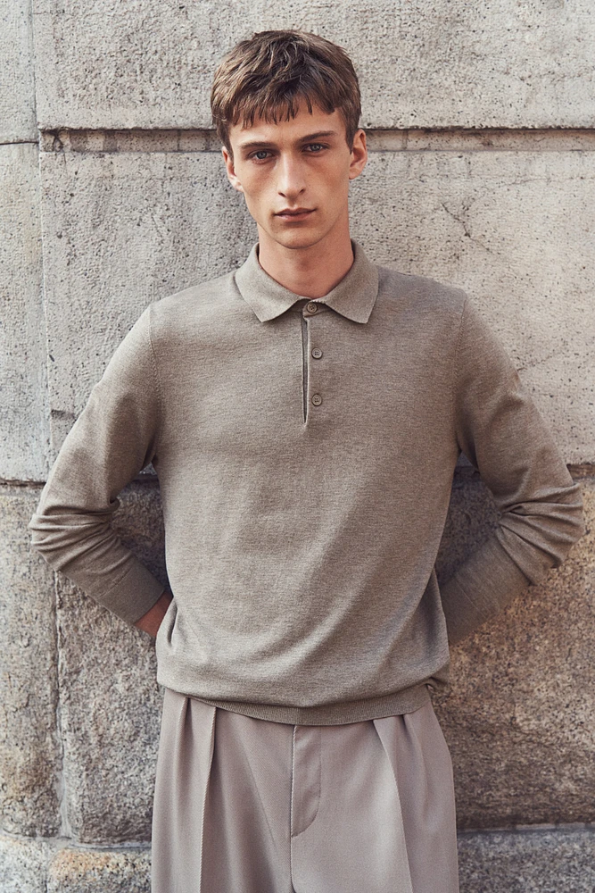 Slim Fit Fine-Knit Polo Shirt