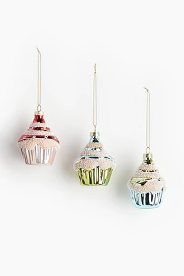 3-pack Cupcake Christmas Ornaments