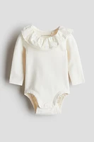 Bodysuit with Ruffled Collar