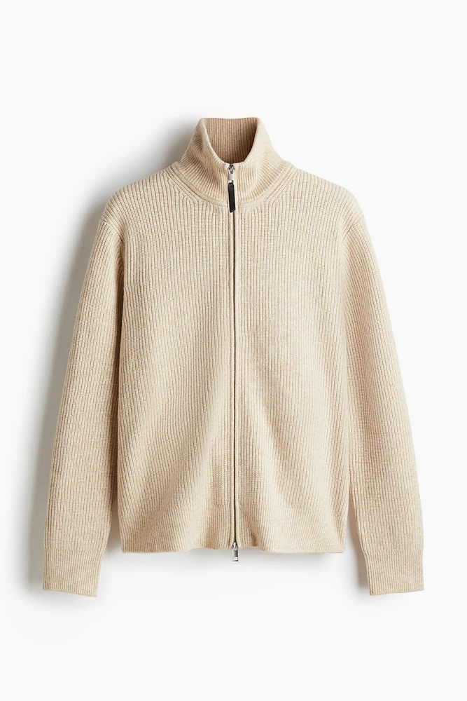 Regular Fit Rib-Knit Cardigan