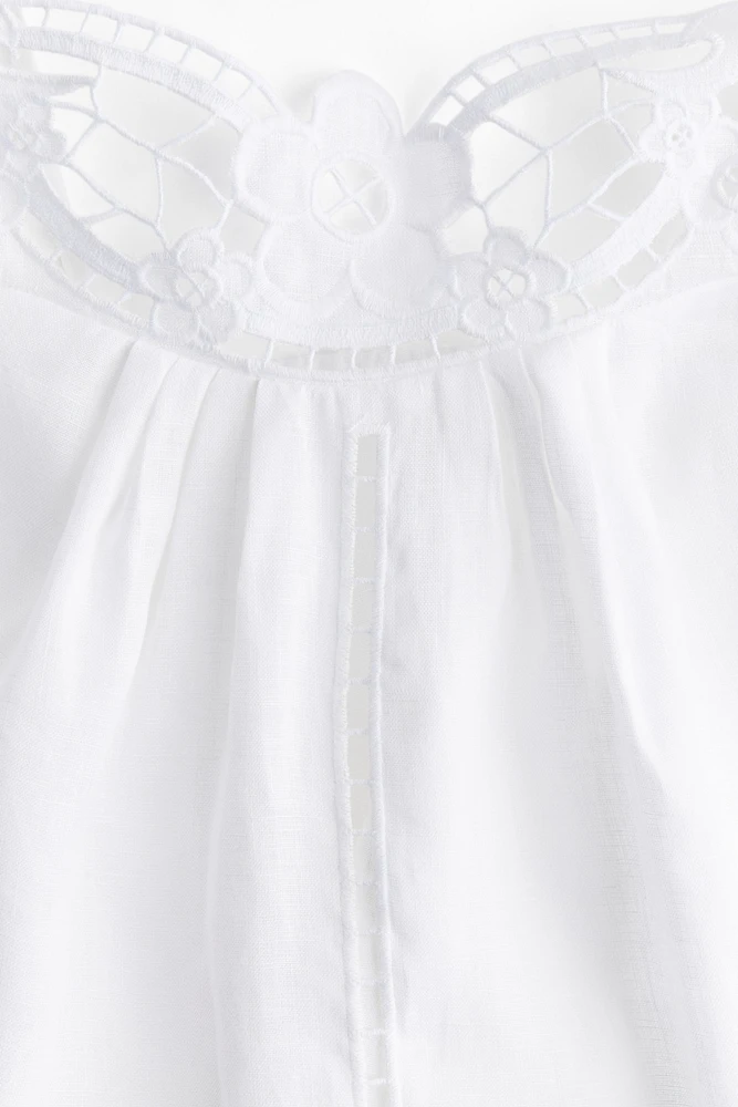 Linen tie-strap top
