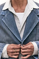 Loose-Fit Denim Blazer