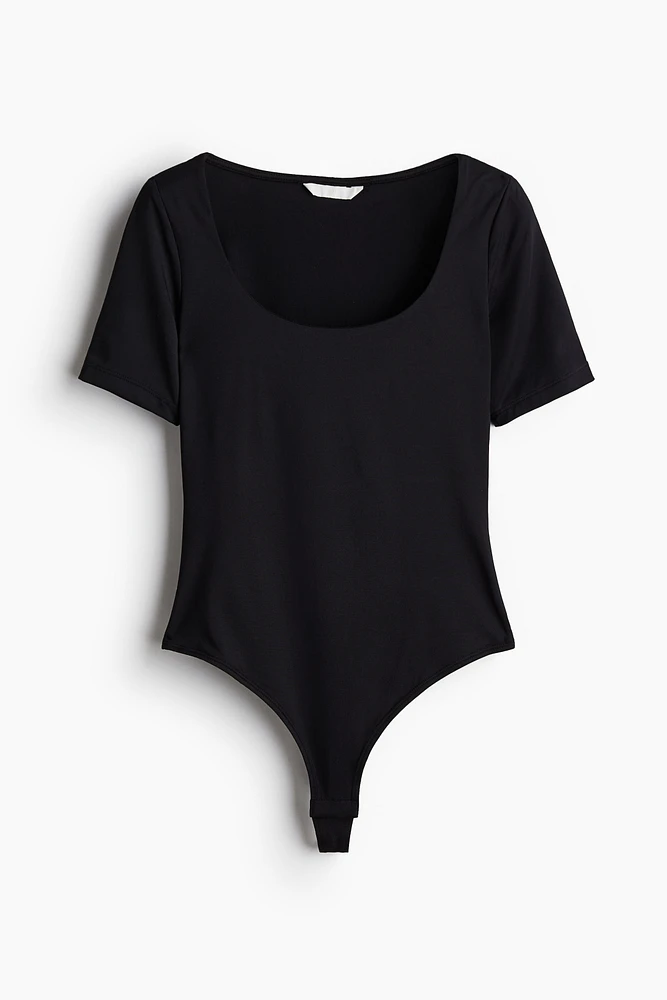 Square-Neck Thong Bodysuit