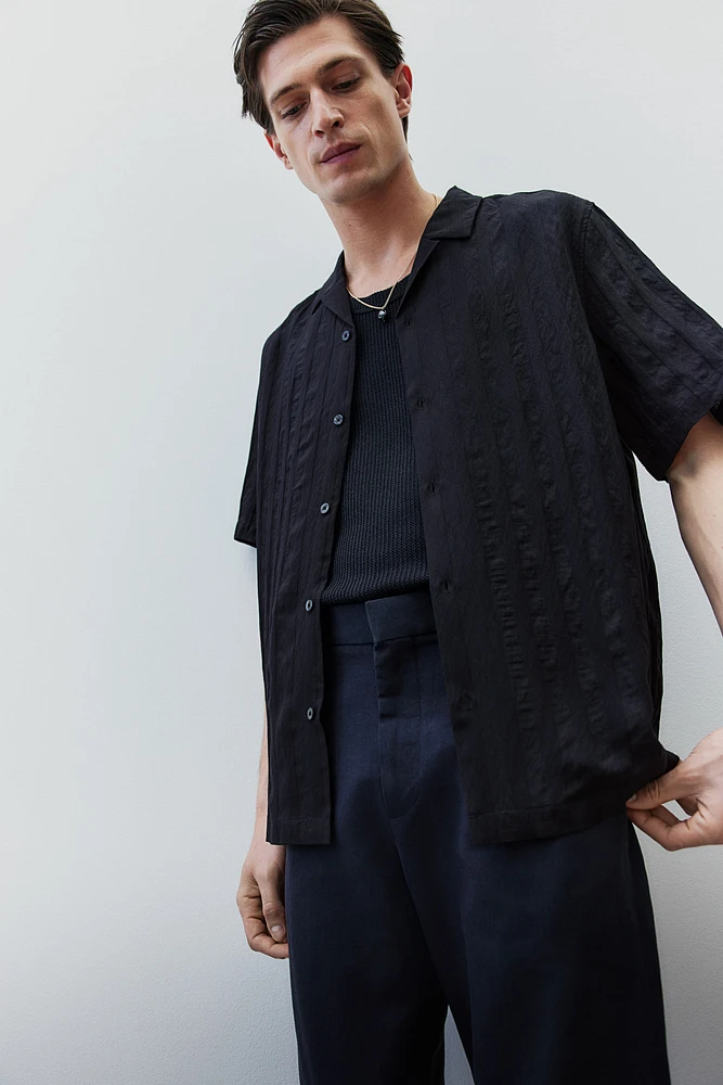 Regular Fit Textured-weave Resort Shirt