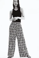 Pantalon large en lin mélangé