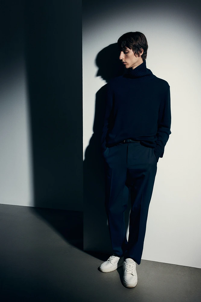 Cotton-Blend Mock-Turtleneck Sweater