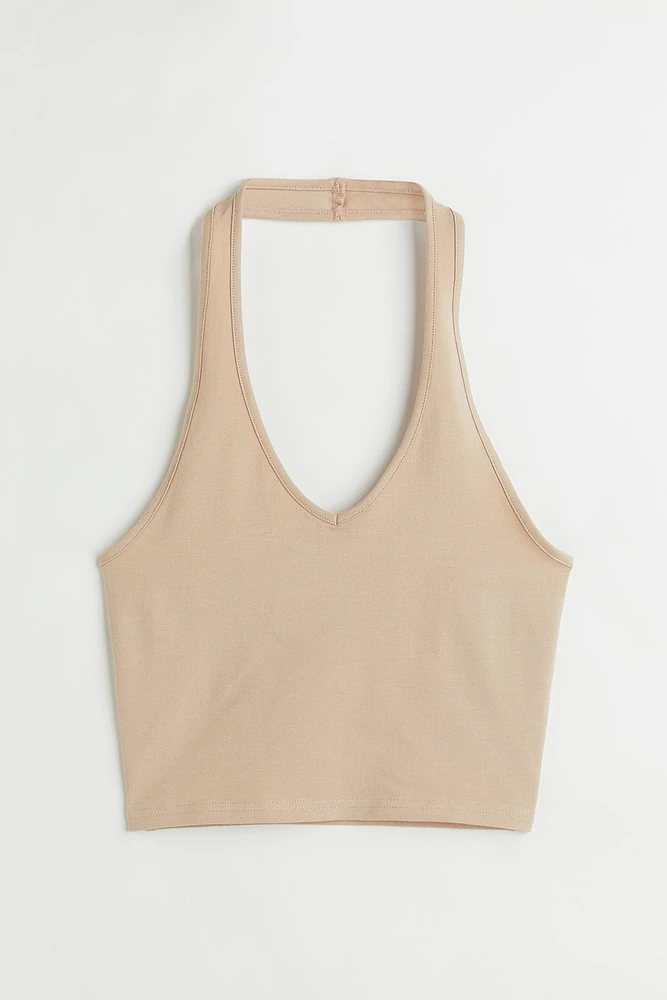 Halterneck V-neck Top