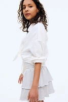 Foldover-Waist Tiered Skirt