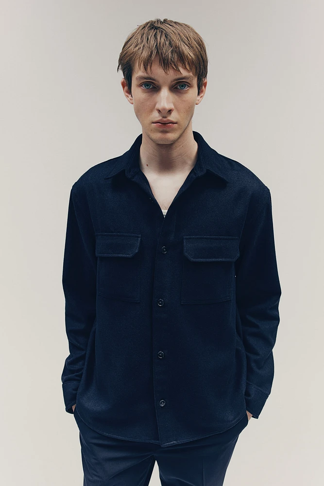 Regular Fit Felted Overshirt