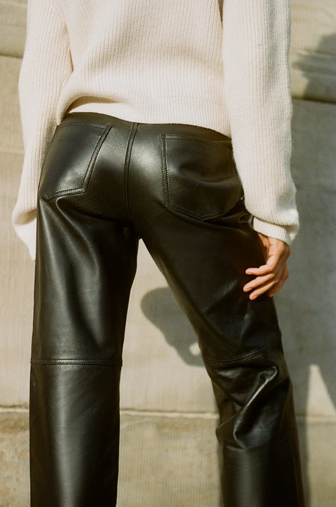 Ankle-Length Leather Pants