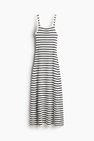 Rib-knit Dress with Flared Skirt