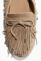 Fringed Suede Loafers