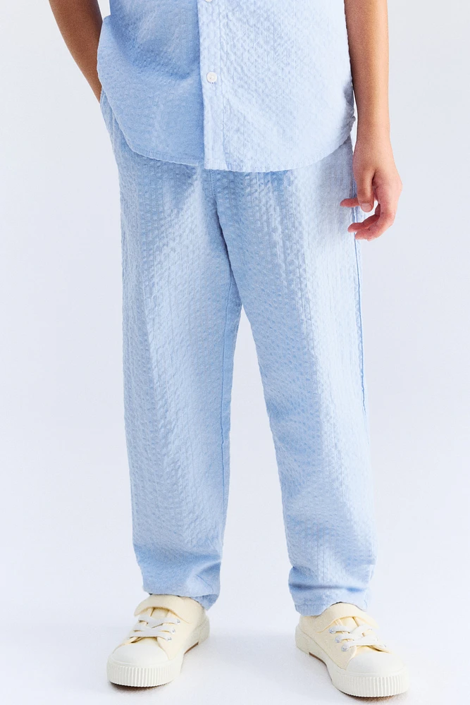 Pantalon en crépon de coton