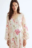 Tie-belt Crêpe Dress