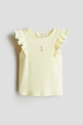Embroidered-Motif Tank Top