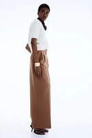 Wide-Leg Twill Pants