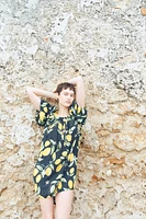 Balloon-Sleeved Tunic Dress