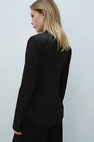 Tapered-Waist Shirt with Shoulder Pads