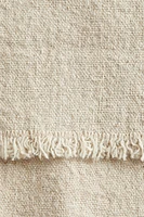 Linen-Blend Table Runner with Fringe
