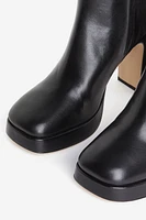 Leather Boots with Heel