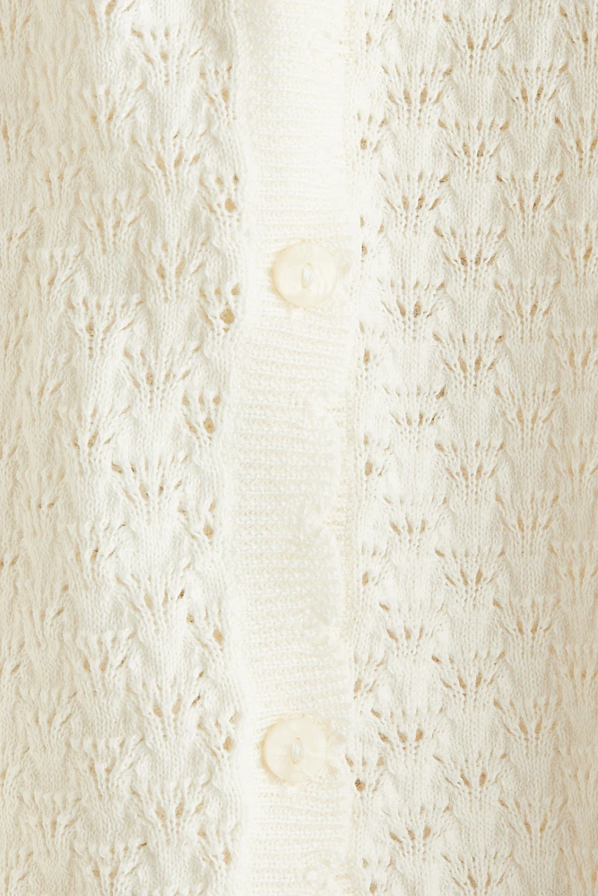 Chandail en tricot pointelle de coton