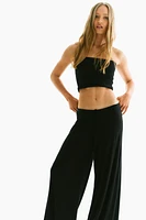 Wide-Leg Drawstring Pants