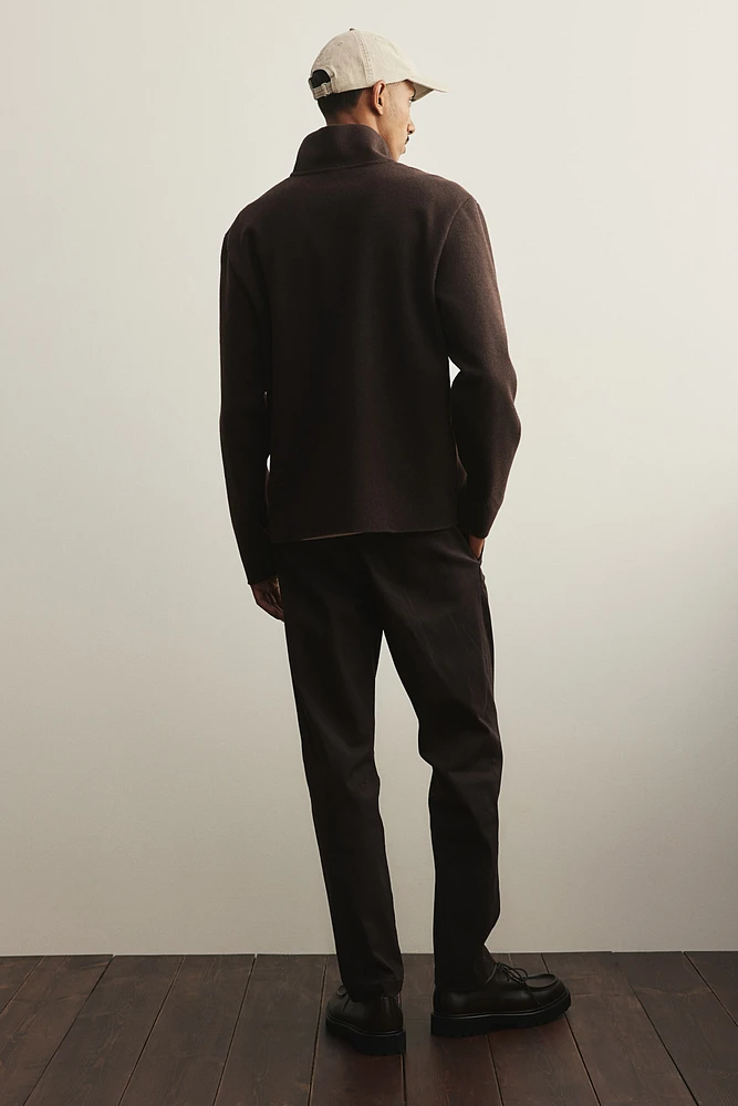 Regular Fit Half-zip Mock Turtleneck Sweater