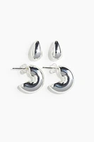 2 Pairs Hoop Earrings