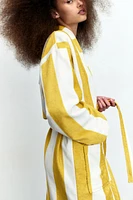 Striped Cotton Terry Bathrobe