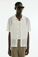 Regular Fit Crochet-look shirt