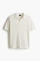 Regular Fit Rib-knit Polo Shirt