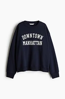 Sweatshirt with Text Motif