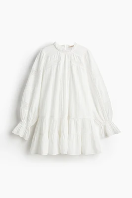 Lace-trimmed Cotton Dress