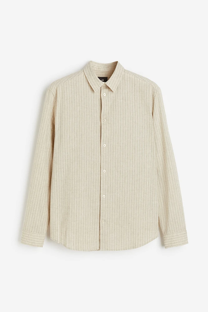 Regular Fit Linen-blend Shirt