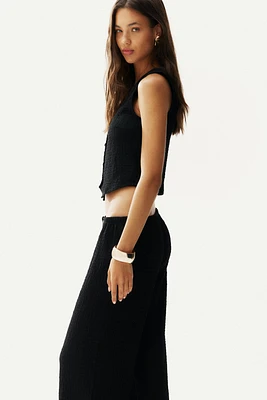 Crinkled Drawstring Pants