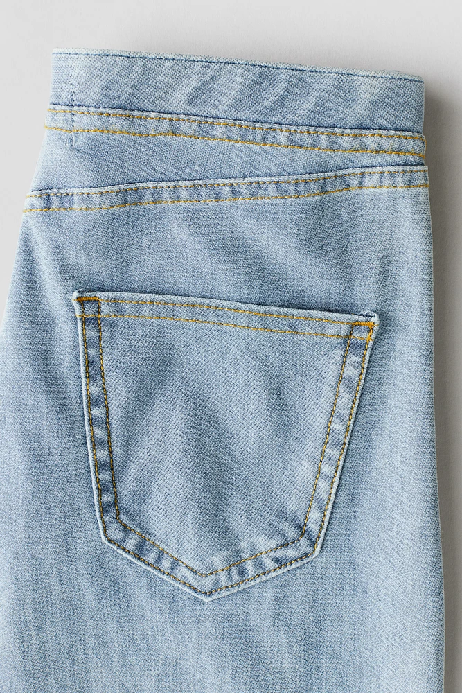 Pantalon large façon denim