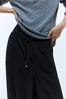 Wide-Leg Drawstring Pants