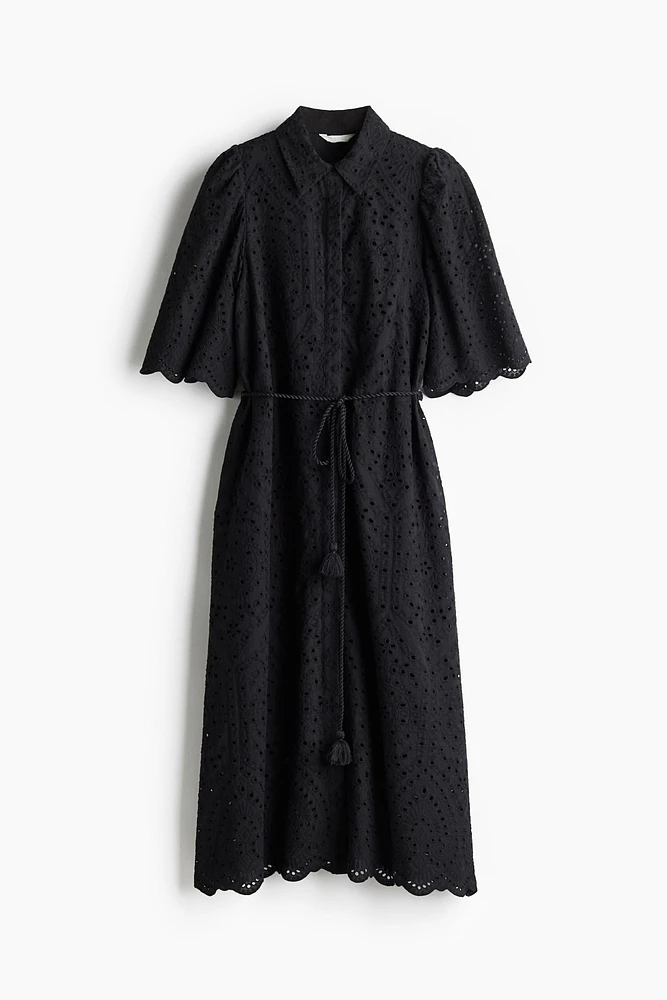 Eyelet Embroidered Shirt Dress