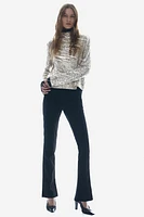 Sequined Mock Turtleneck Top