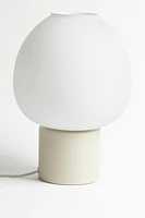 Lampe de table en bois et verre