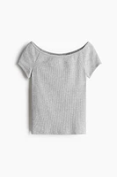 Ribbed Off-the-Shoulder Top