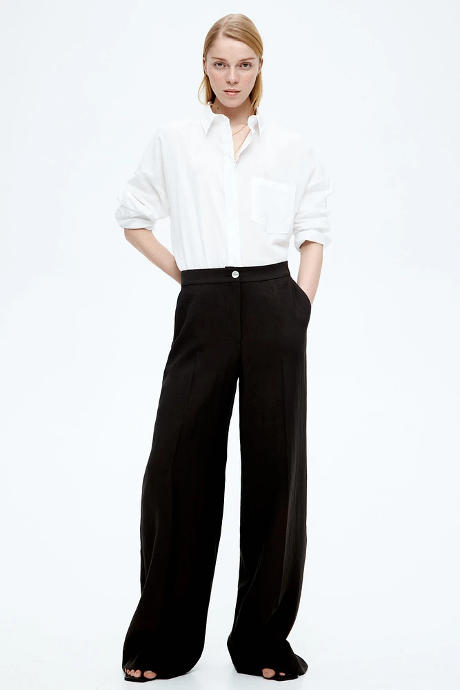 Oversized Linen-Blend Shirt