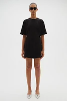 Shoulder-pad T-shirt Dress