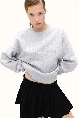 Sweatshirt oversize com motivo