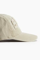 Embroidered-motif Twill Cap