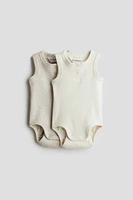 2-pack cotton sleeveless bodysuits